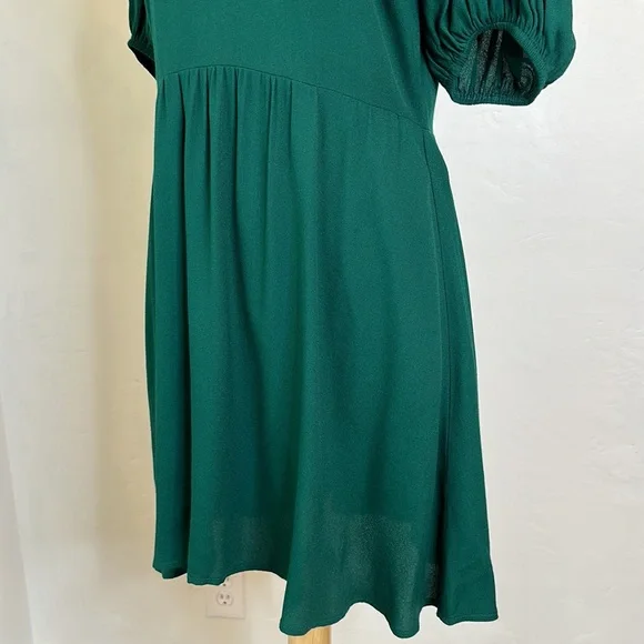 REFORMATION Dulce Mini Puff Sleeve Dress in Emerald, 8 - Picture 7 of 16